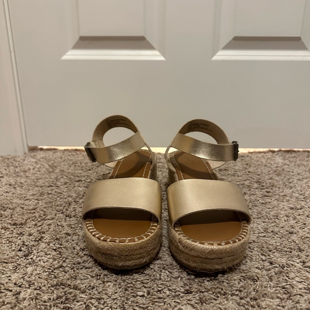 Gold Metallic Platform Sandals